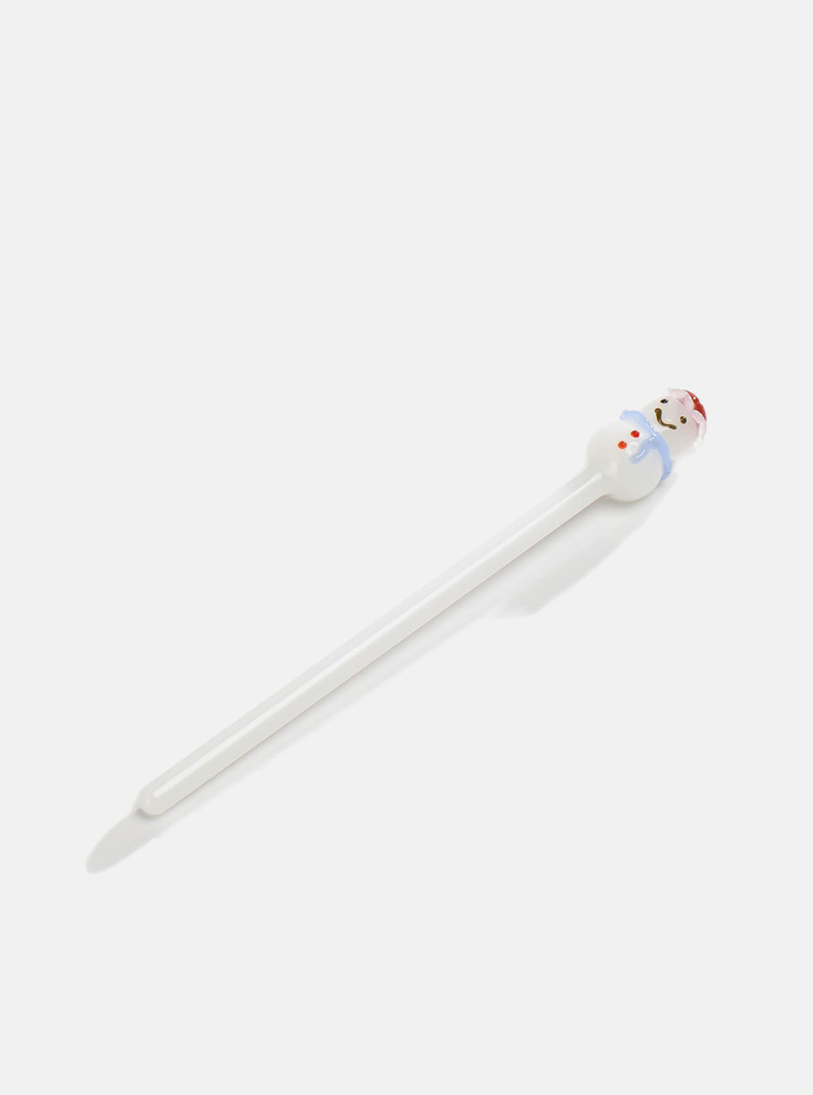 "Blanc" Cute Festive Cartoon Blue Scarf Snow Man Glass Stirrer "Blanc" Cute Festive Cartoon Blue Scarf Snow Man Glass Stirrer