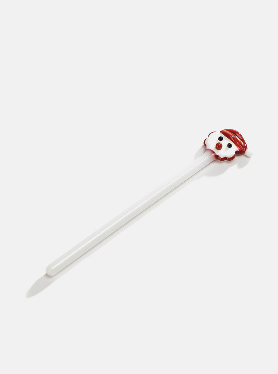 "Blanc" Cute Festive Cartoon Santa Glass Stirrer "Blanc" Cute Festive Cartoon Santa Glass Stirrer