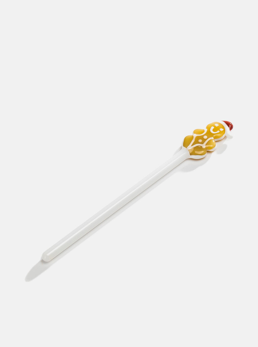 "Blanc" Cute Festive Cartoon Gingerbread Man Glass Stirrer "Blanc" Cute Festive Cartoon Gingerbread Man Glass Stirrer