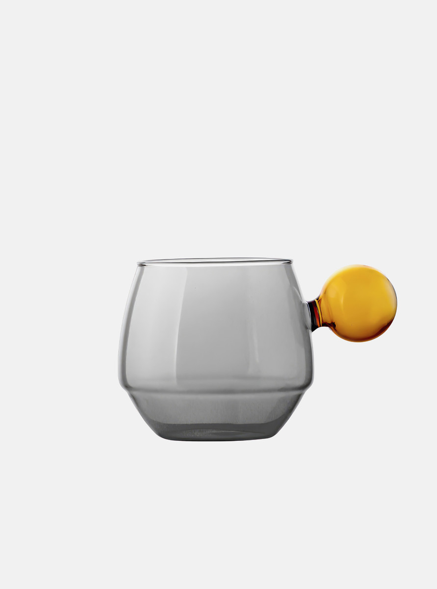 "Lollipop" Colour Block Heat Resistant Glass Mug - Black