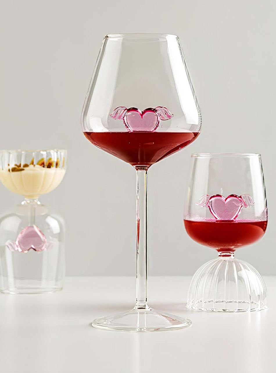 Heart Shaped Cute Wine Glasses With Creative Rose And Red Goblets Perfect  Household Stemware And Gift Cup White And Pink Build In Glass From  Nihaoliang, $19.94