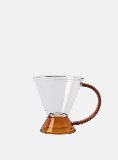 "Brun" Brown Cone Shape Borosilicate Glass Cup