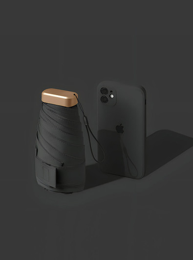 "Carte" Black Pocket Mini Umbrella