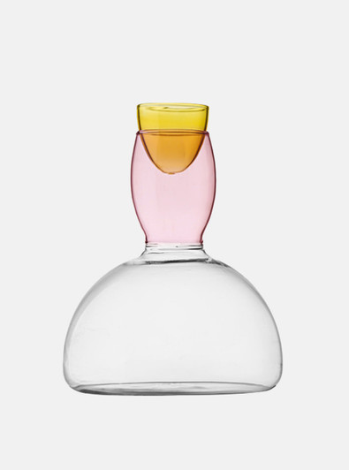Pink glass decanter