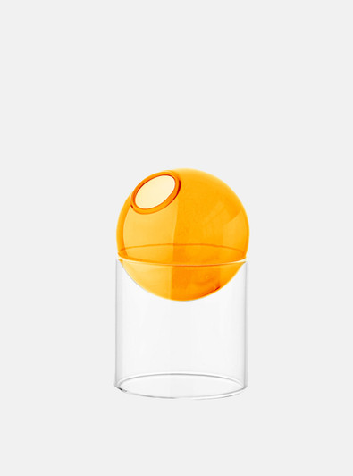 orange ball shape glass vase
