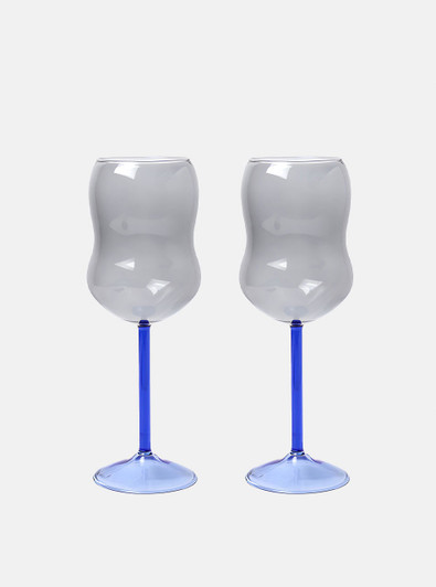 "Bubble" Coloured Wine Glass - Grey