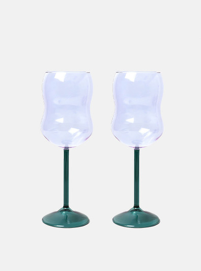 "Bubble" Coloured Wine Glass - Purple