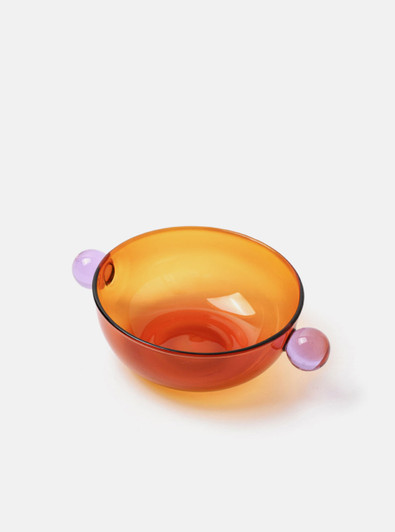 "Lollipop" Colour Block Heat Resistant Glass Bowl - Amber