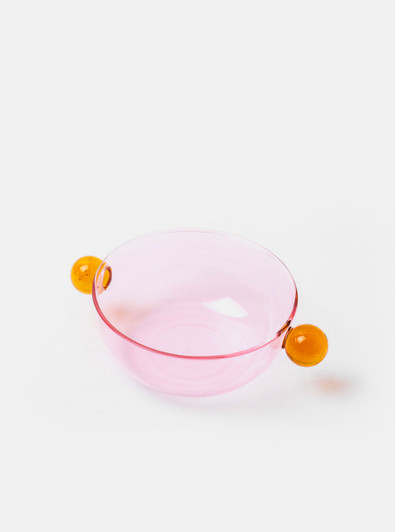 "Lollipop" Colour Block Heat Resistant Glass Bowl - Pink