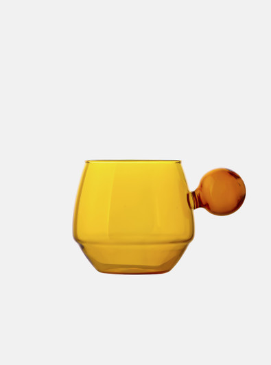 "Lollipop" Colour Block Heat Resistant Glass Mug - Amber