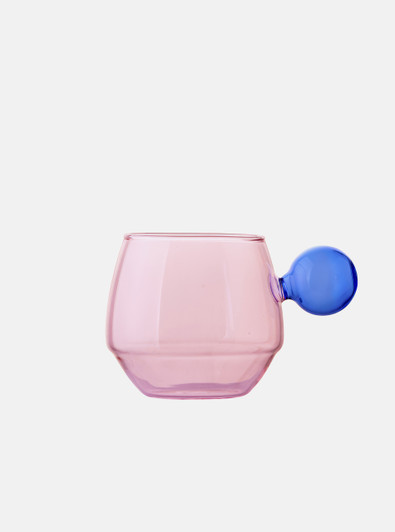 "Lollipop" Colour Block Heat Resistant Glass Mug - Pink