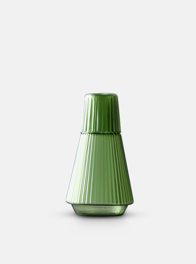 "Geometry" Classic Striped Carafe with Tumbler Glass - Green