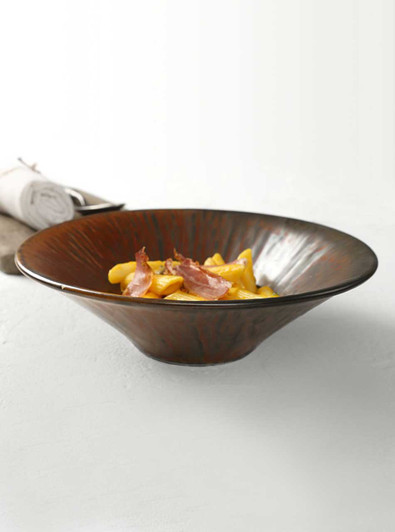 Elegant Ceramic Pasta Bowl "Waterfall"