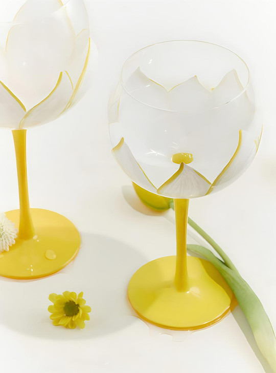 2 froal wine glasses