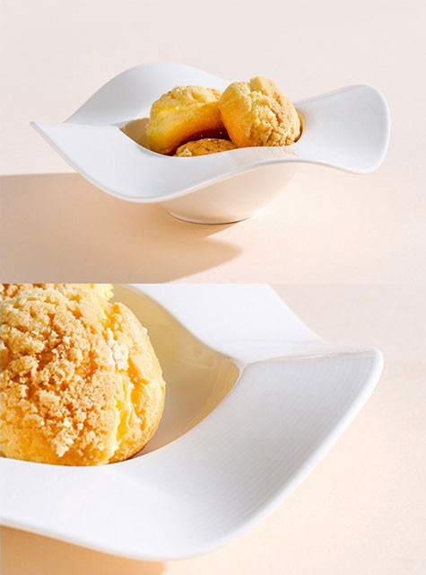 "Vague" Wave-Inspired Porcelain Soup Bowl