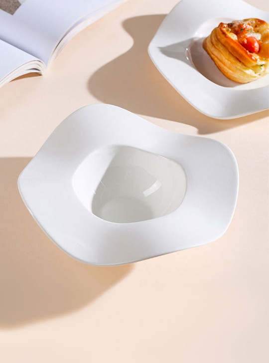"Vague" Wave-Inspired Porcelain Soup Bowl