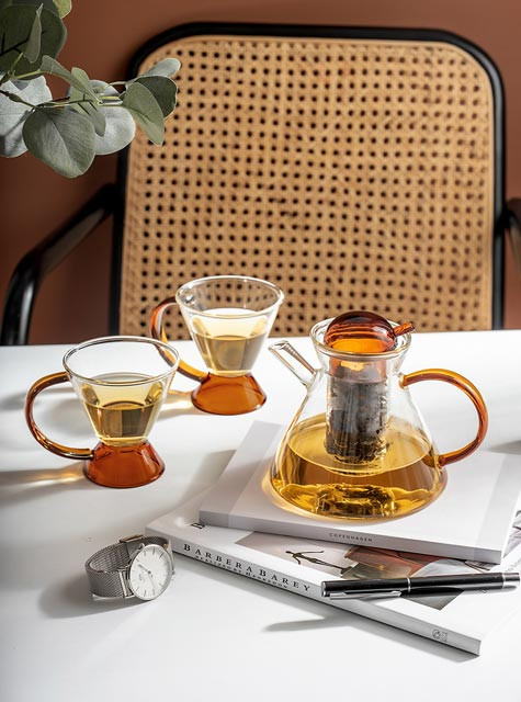 "Brun" Cone Shape Glass Tea Pot