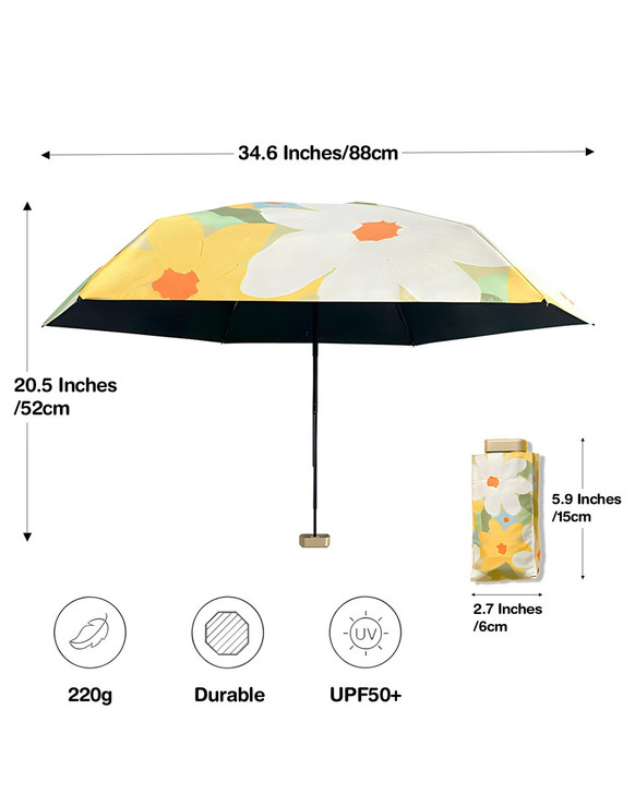 Green "Printemps" Floral Pocket Mini Umbrella