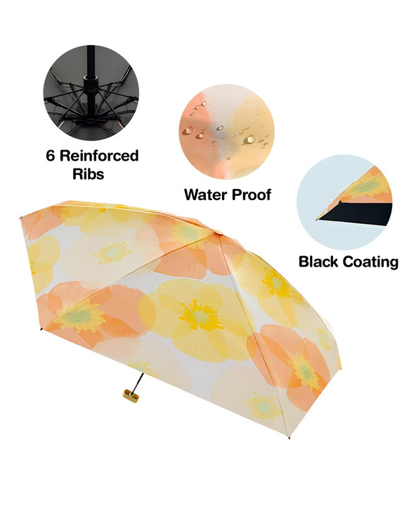 Creme "Printemps" Floral Pocket Mini Umbrella