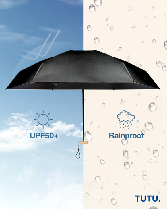"Carte" Black Pocket Mini Umbrella