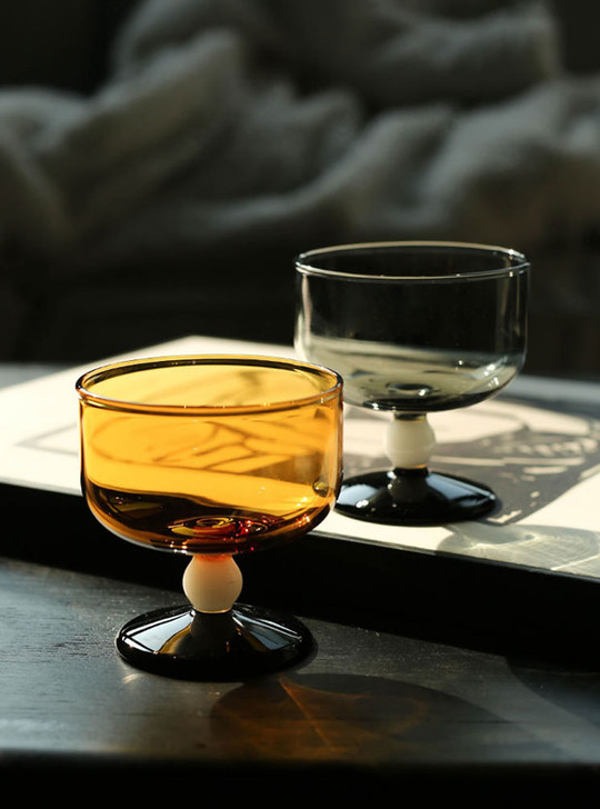 creative brown and grey glass goblets