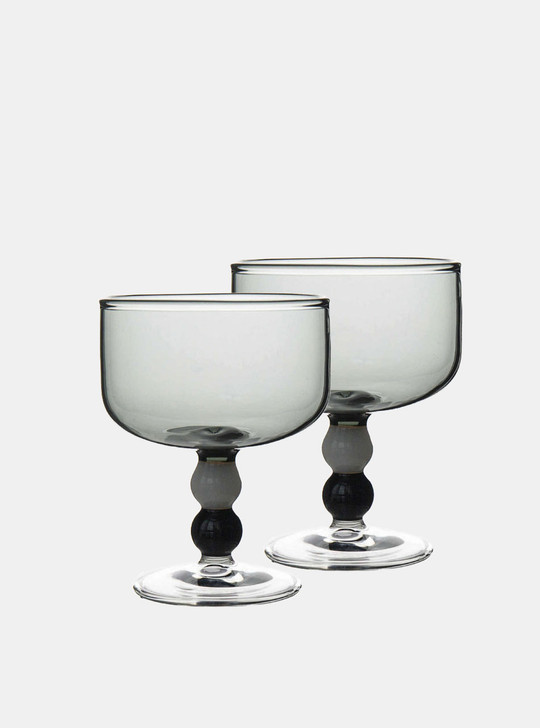 2 vintage glass goblets