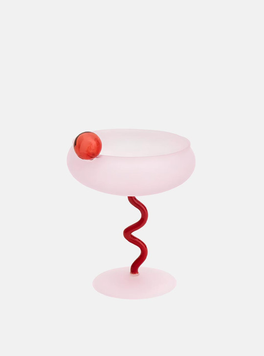 "Lollipop" Fun & Colourful Coupe Glass - Pink