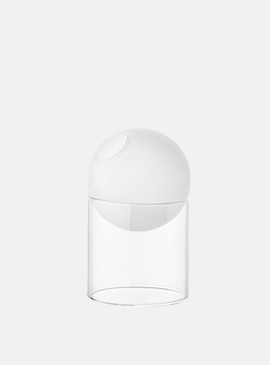 a clear ball shape glass vase