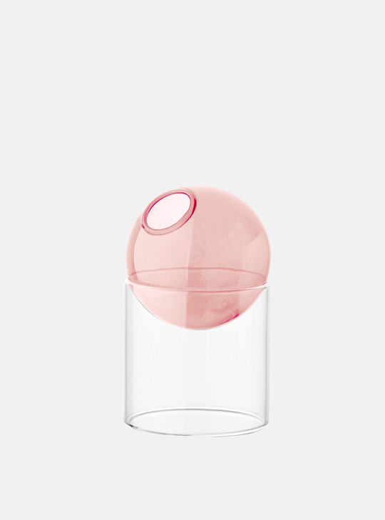 "Round" Colourful Geometric Design Glass Vase - Pink