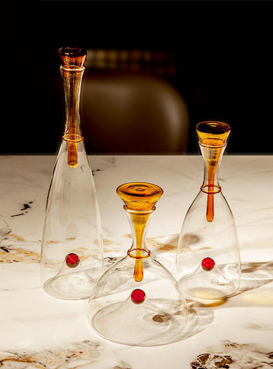 "Pearl" Elegant Amber Crystal Decanter - Large