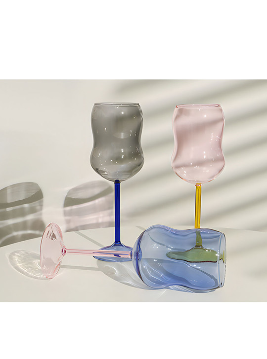 "Bubble" Coloured Wine Glass - Grey