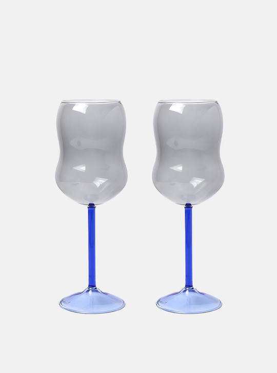 "Bubble" Coloured Wine Glass - Grey