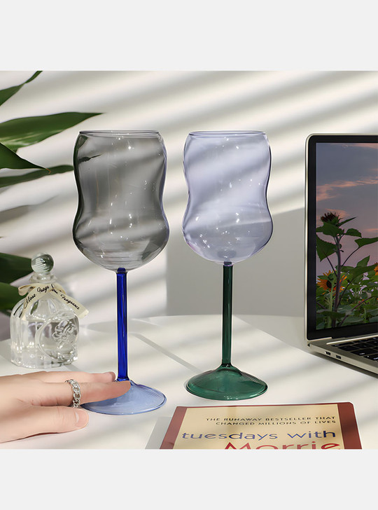 "Bubble" Coloured Wine Glass - Purple