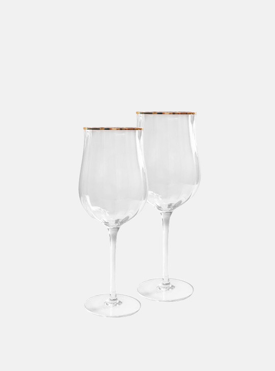"Petal" Gold Edge Classic Vertical Wine Glass