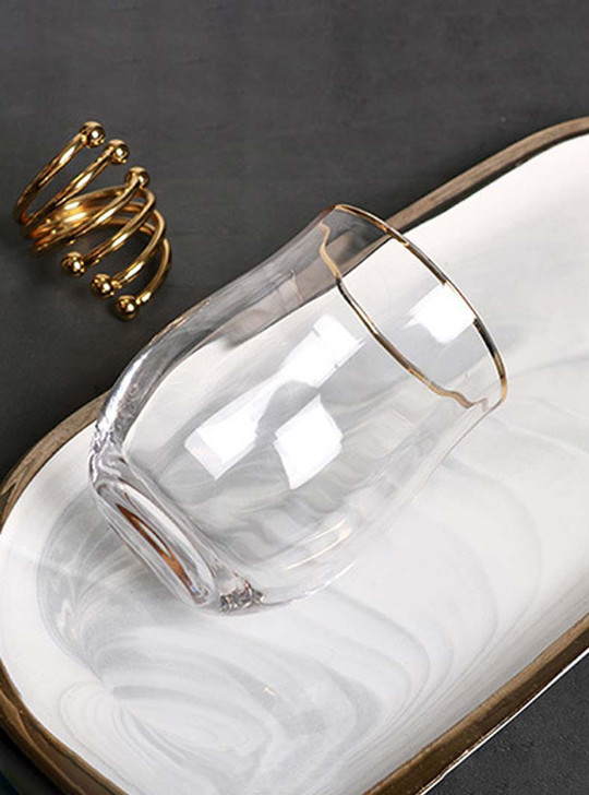 "Petal" Gold Edge Classic Vertical Coupe Glass