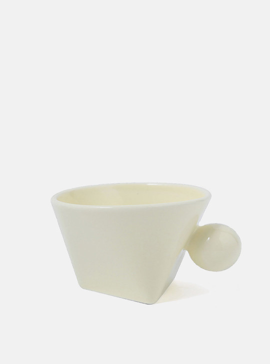 "Triangle" Creme Irregular Geometry Ceramic Coffee Mug