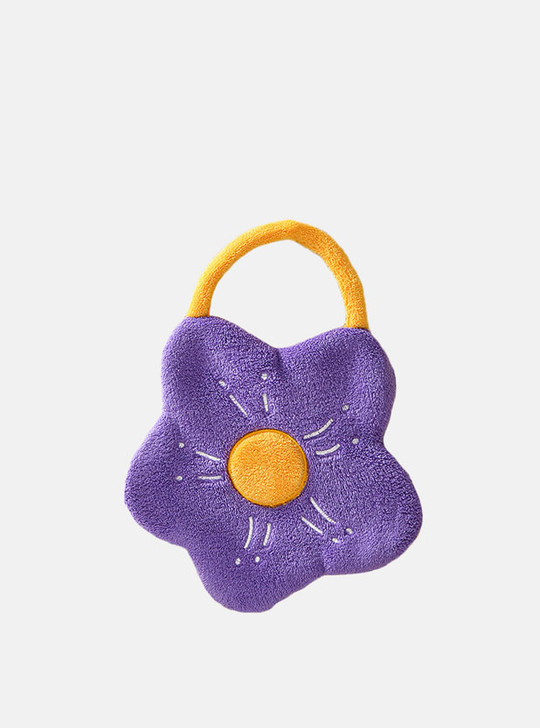 purple flower shape hand towel