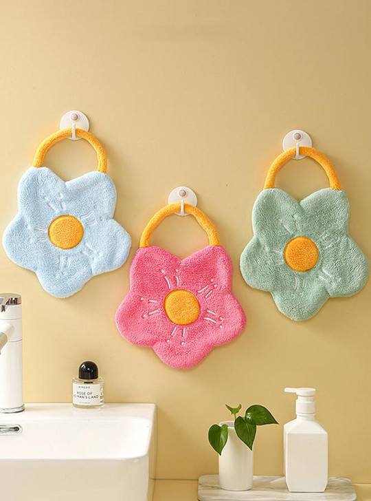 "Fleur" Fun Soft Floral Hand Towels - Pink