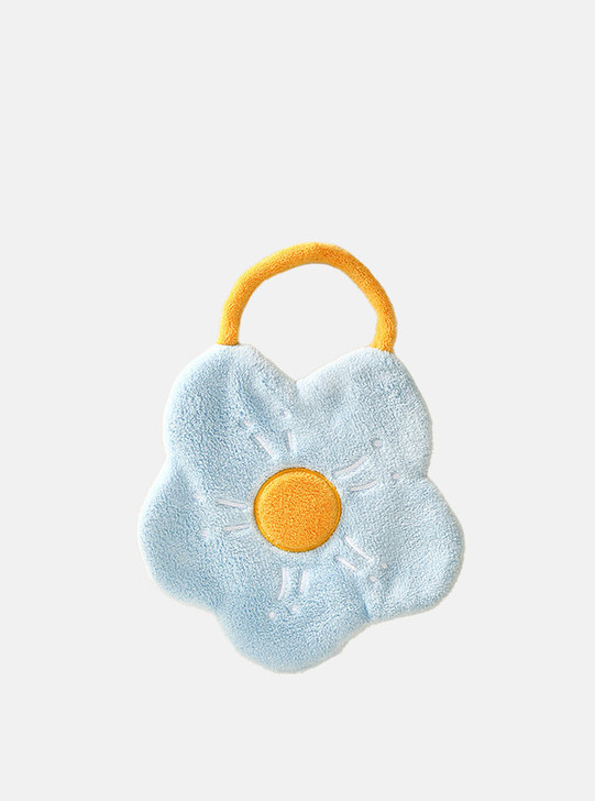 "Fleur" Fun Soft Floral Hand Towels - Baby Blue