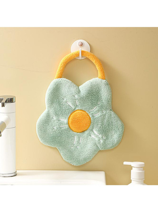 "Fleur" Fun Soft Floral Hand Towels - Mint