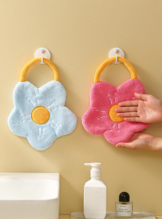"Fleur" Fun Soft Floral Hand Towels - Mint