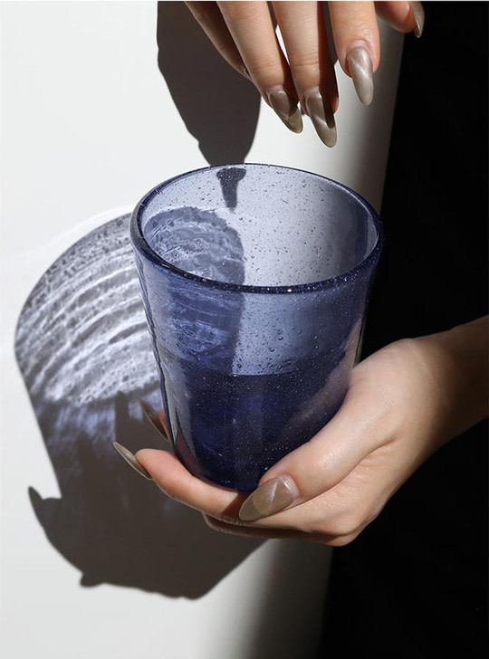 "Fizzy" Blue-Purple Bubble Crystal Tumbler