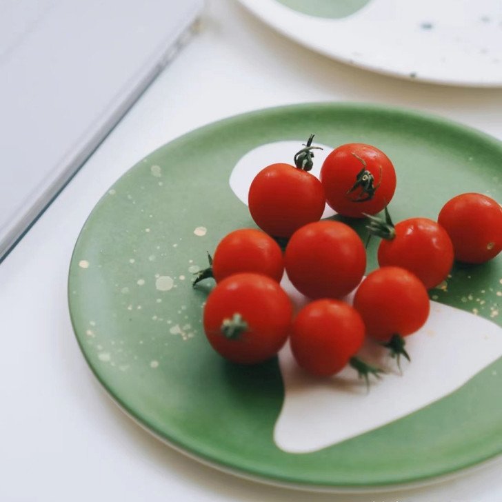 "Geometrie" Scandi Style Pattern Bamboo Plate - Green