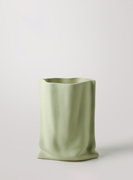 Paper Bag Ceramic Vase - Mint "Le Papier"