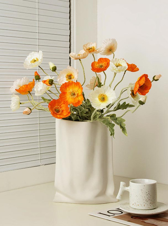 Paper Bag Ceramic Vase - Matte White "Le Papier"