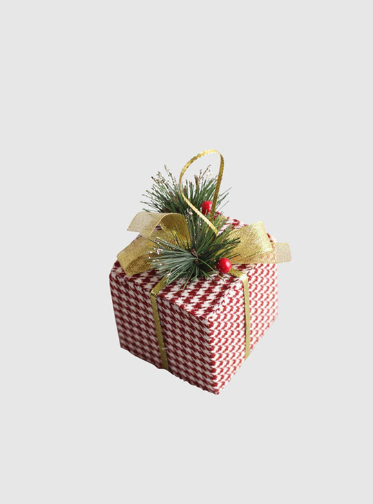 Christmas Tree Houndstooth Pinecone Ornament - Gift