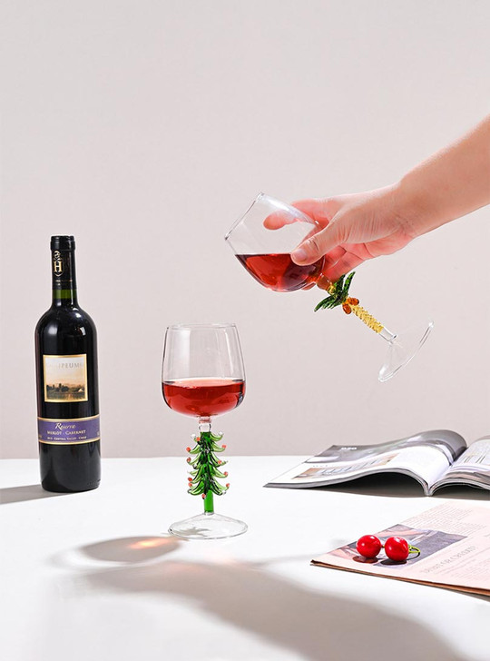 "Arbre" Palm Tree Decoration Wine Glass