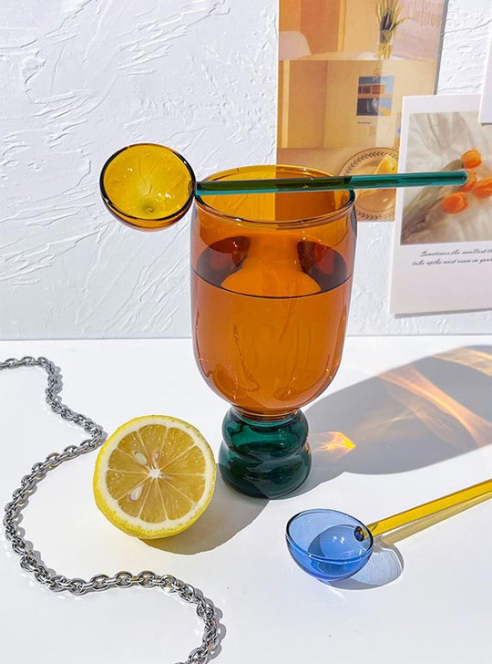 "Bubble" Coloured Drinking Glass - Amber