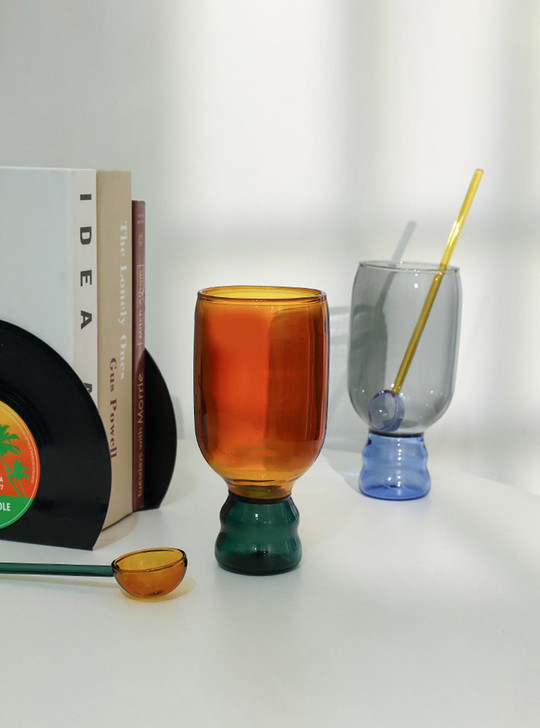 "Bubble" Coloured Drinking Glass - Grey