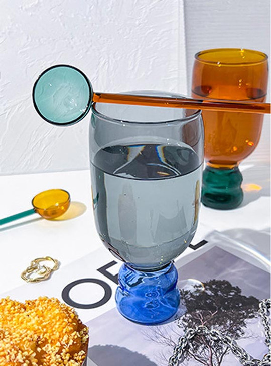 "Bubble" Coloured Drinking Glass - Grey
